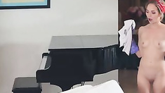 Sexy house keeper tastes hot cum of pervert guy - ForDreamers.com