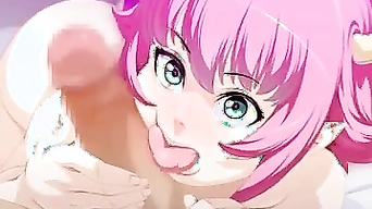 A cute shemale devil having fun
