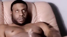 JoeSchmoeXXX.com - Amateur black dude masturbates and cums in mature gays mouth with glee