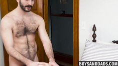 Twink Marcus Rivers blows stepdads cock before giving his ass