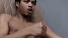 JoeSchmoeXXX.com - Amateur guy with big black shaft jerking off until he cum hard with satisfaction