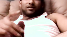 JoeSchmoeXXX.com - Straight amateur guy wanking his massive pecker after teasing with pride