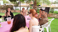 Behind the scenes of a wild porn group sex orgy: Real pornstars talk dirty, tease, and get down and dirty in public