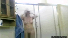 Mexican Aunt Maria spied on in the shower