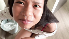 cumpilation 1 a best facial on a 18 years elder orienta