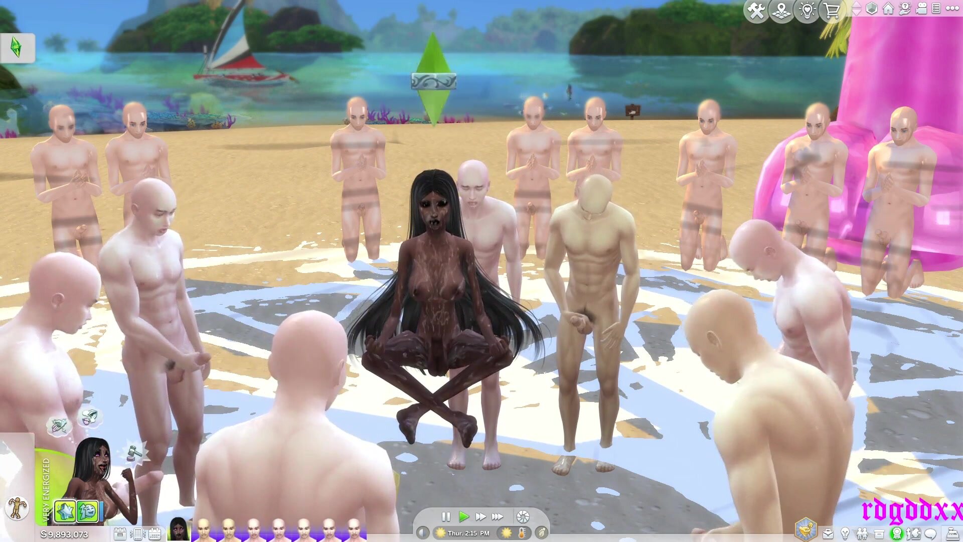 Transfem porn video – sims 4 ladyboy goddess worshipped by her followers wors