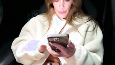 Busty MILF with Amazing Boobies Masturbates in Car