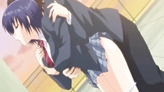 Bondage Japanese hentai vibrating her pussy